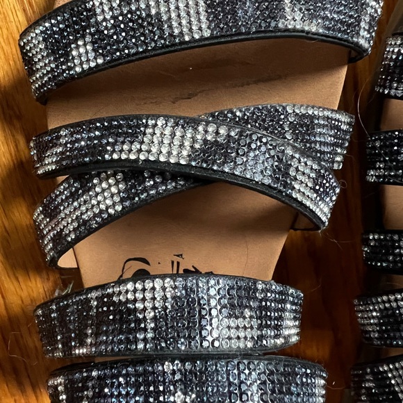 Womens sz 9 leopard shimmery print Very G slides EUC - Picture 2 of 5